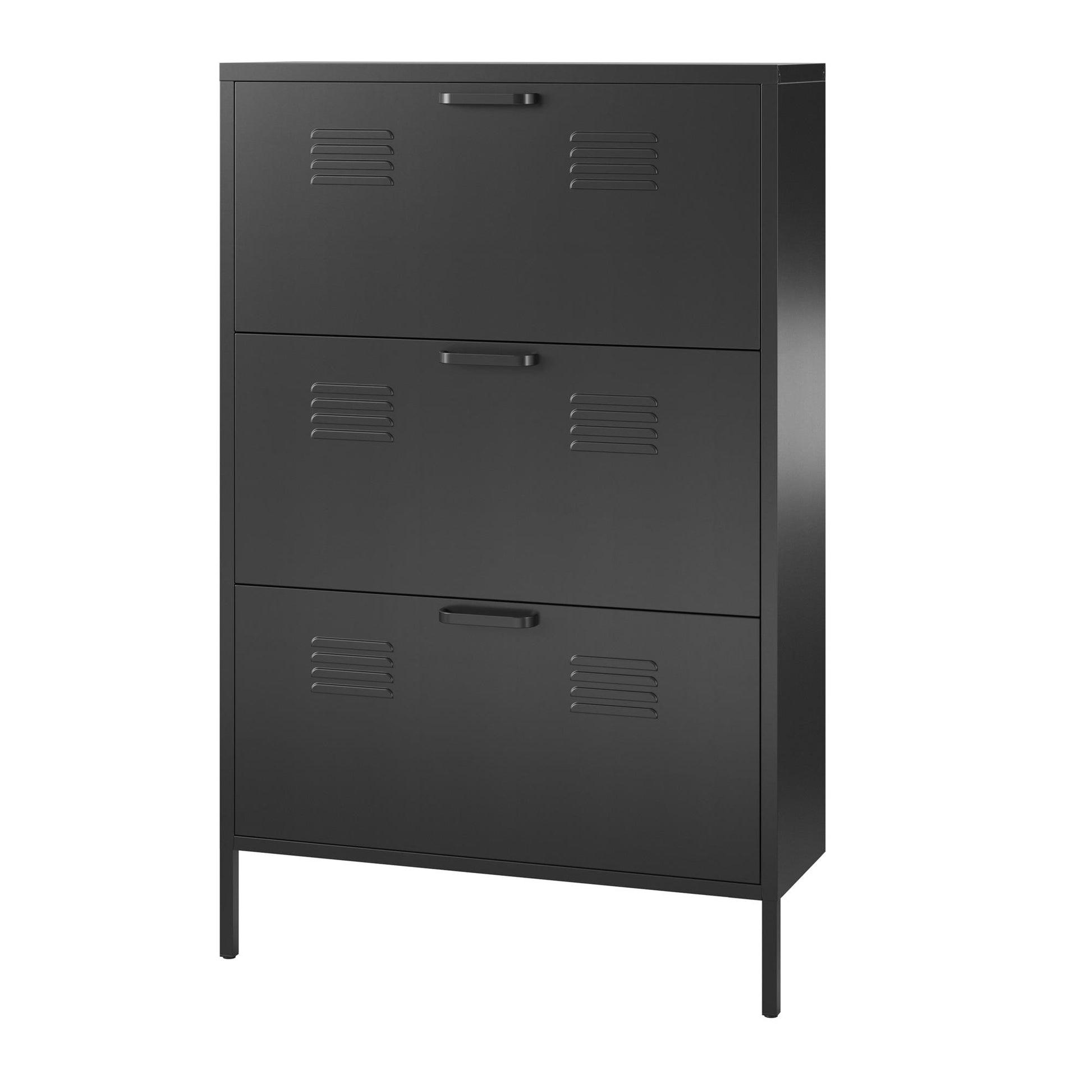 Mission District 3 Door Shoe Storage - Black