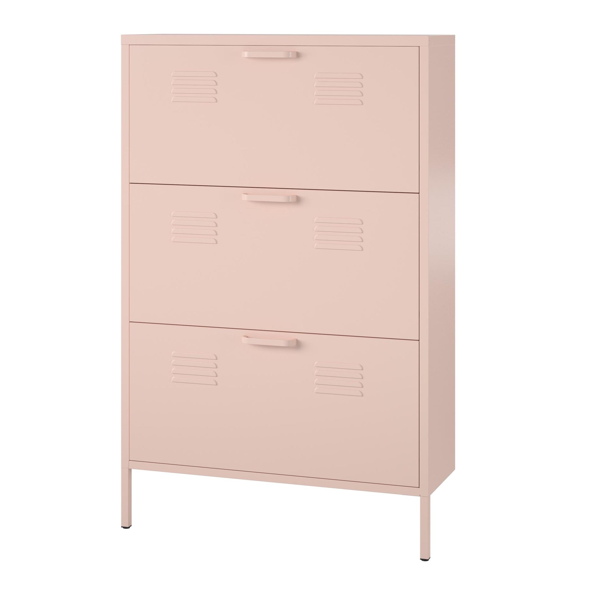 Mission District 3 Door Shoe Storage - Pale Pink