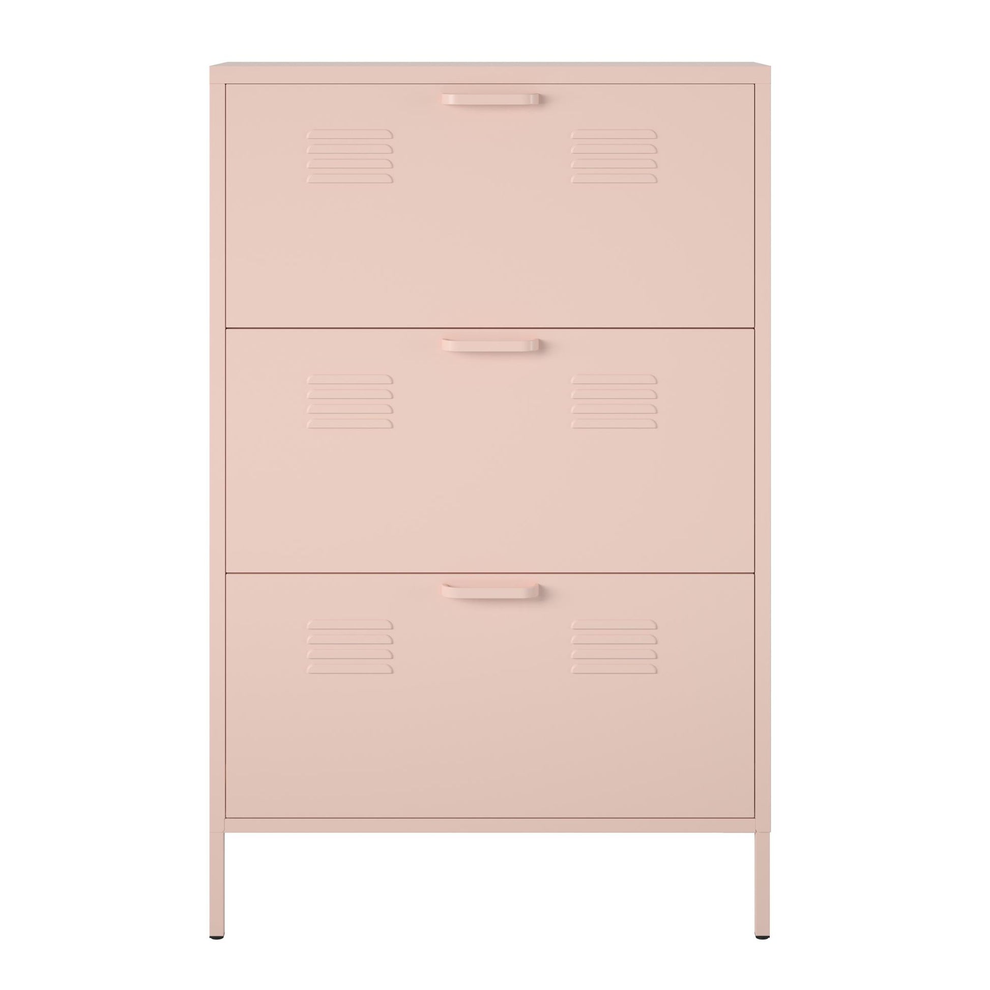 Mission District 3 Door Shoe Storage - Pale Pink