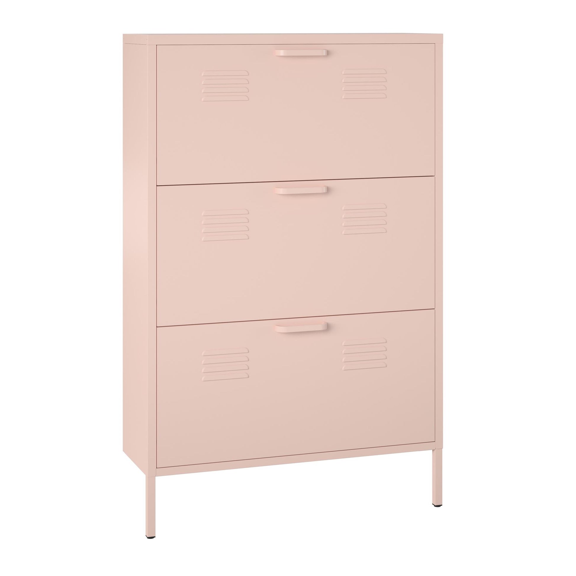 Mission District 3 Door Shoe Storage - Pale Pink