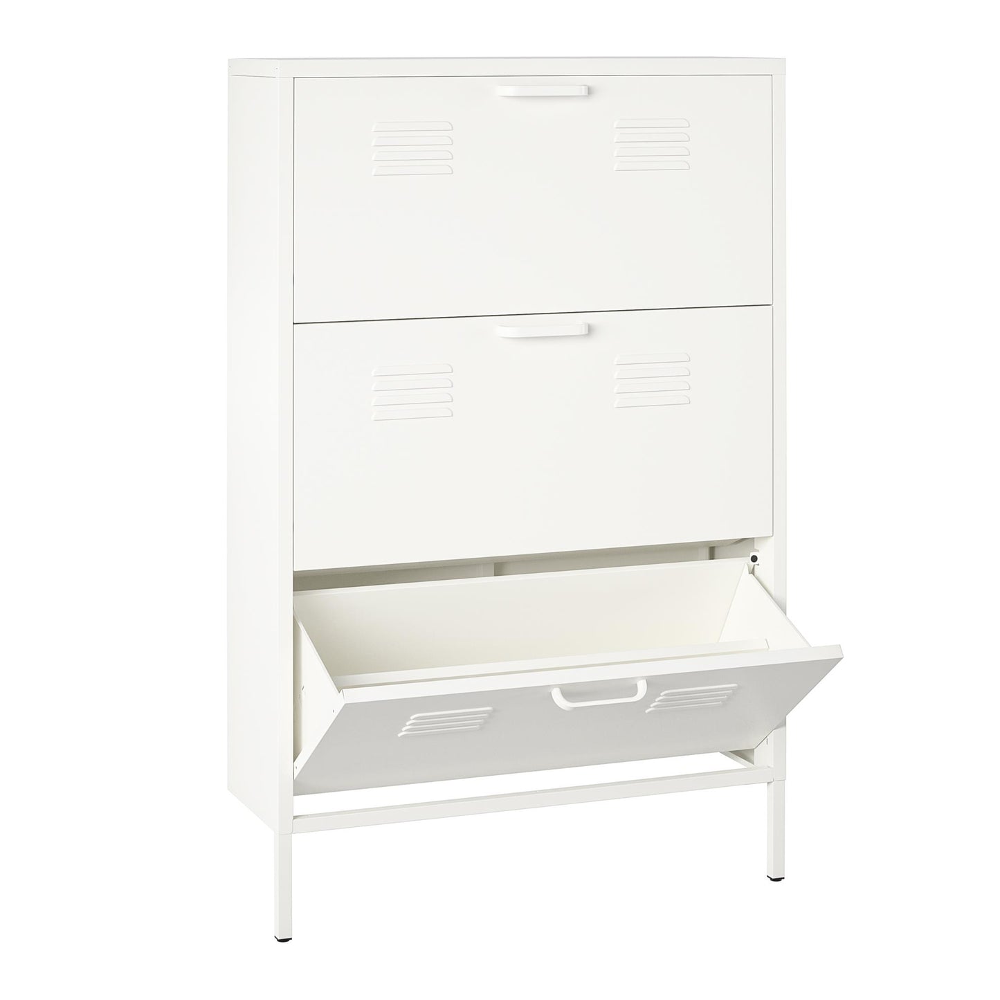 Mission District 3 Door Shoe Storage - White
