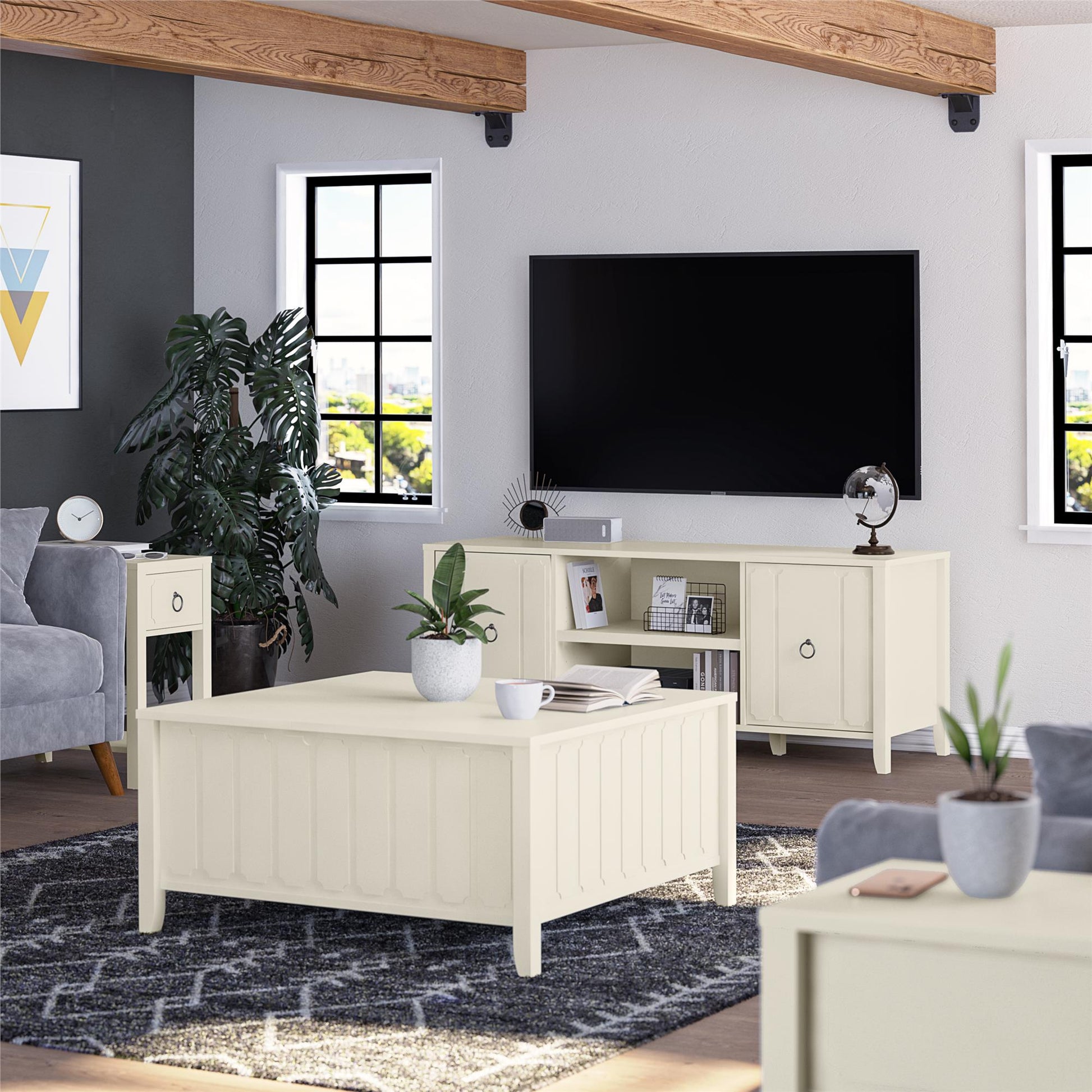 Her Majesty Narrow Side Table - White