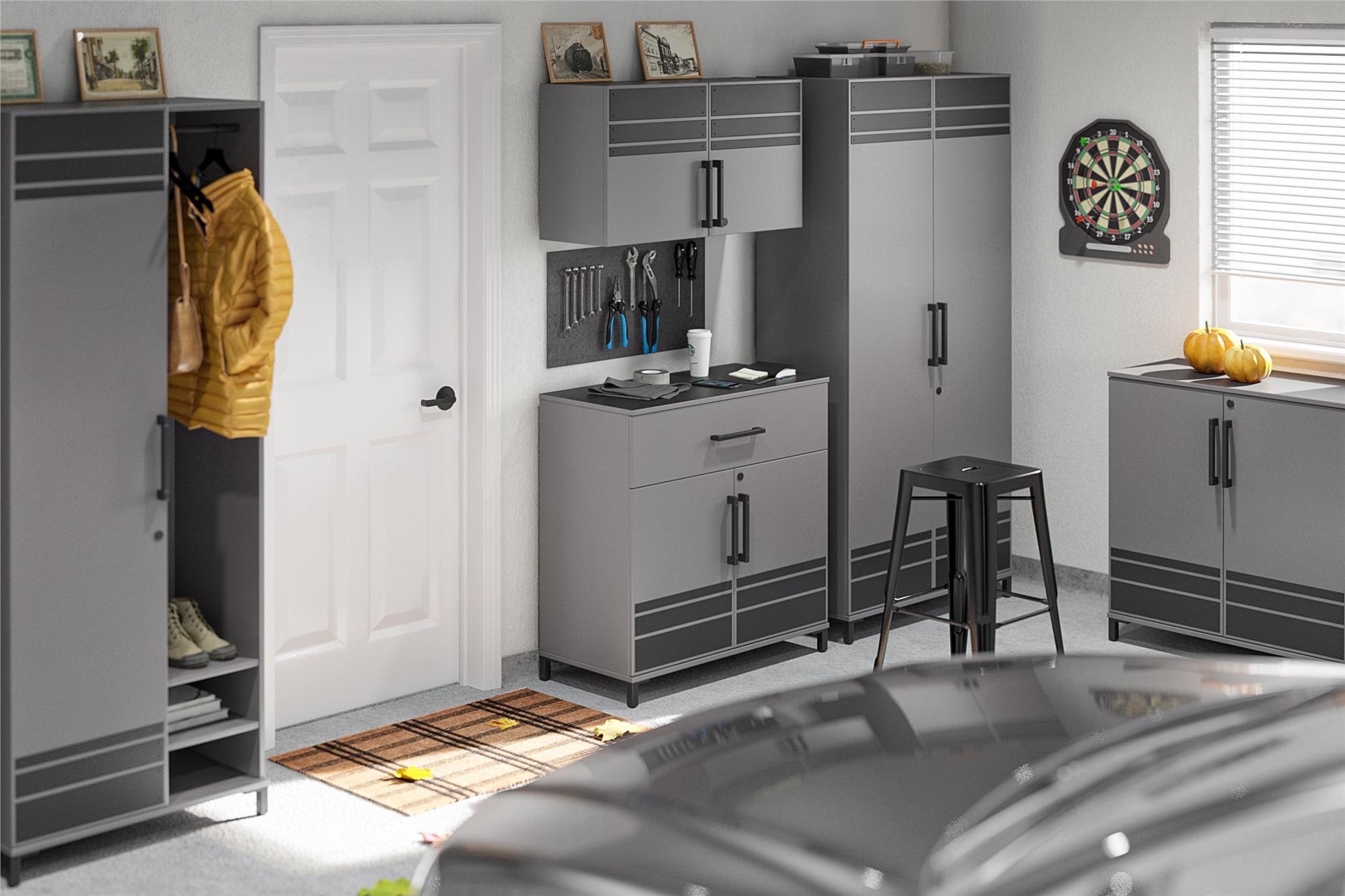 Shelby Garage Base Cabinet 2 Door/1 Drawer, Graphite - Graphite