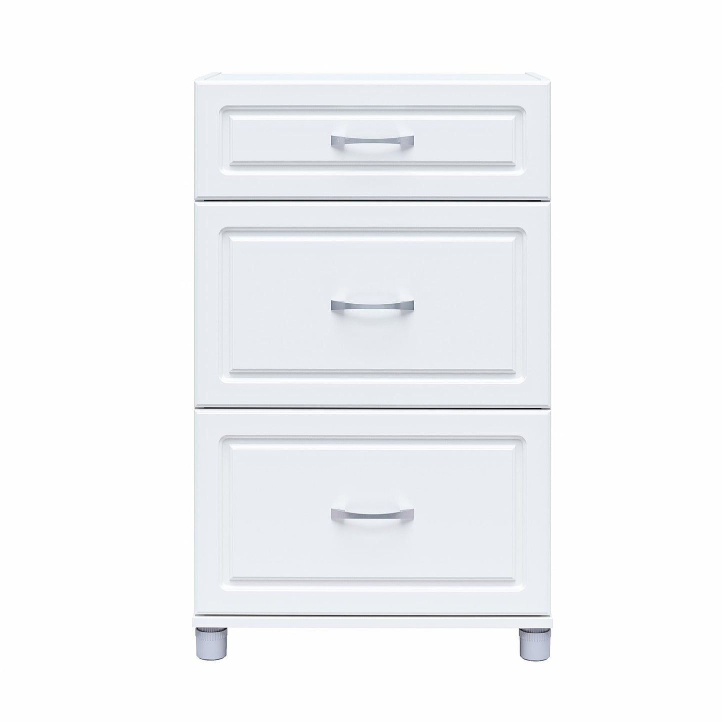 Kendall 24 Inch Multipurpose 3 Drawer Base Storage Cabinet - White