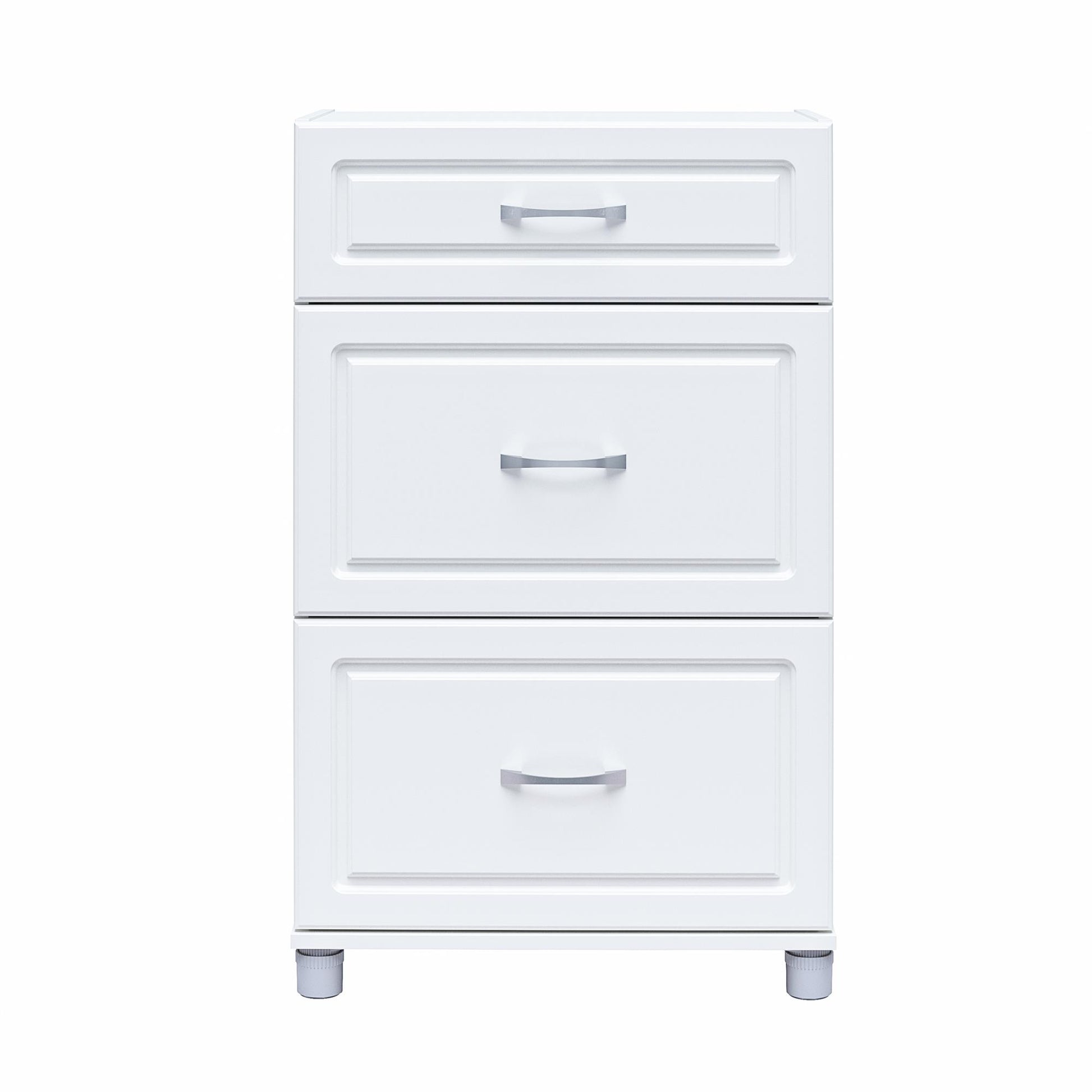 Kendall 24 Inch Multipurpose 3 Drawer Base Storage Cabinet - White