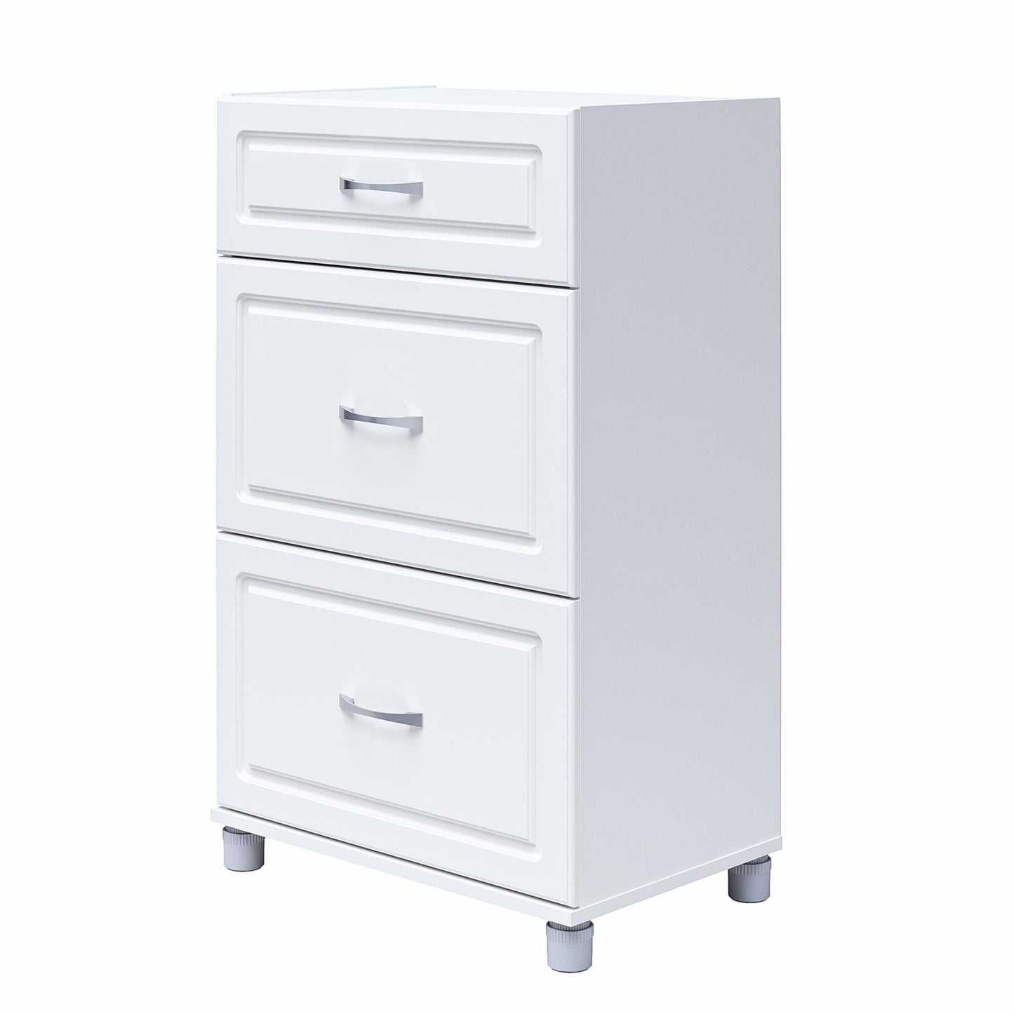 Kendall 24 Inch Multipurpose 3 Drawer Base Storage Cabinet - White