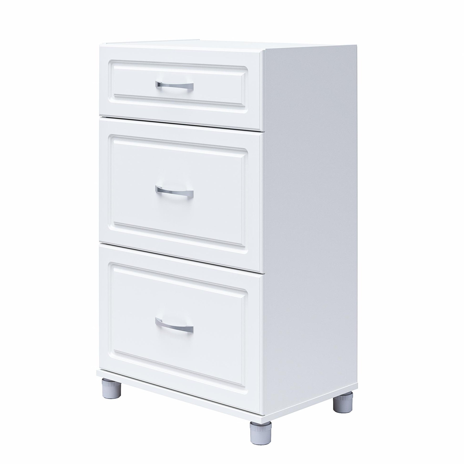 Kendall 24 Inch Multipurpose 3 Drawer Base Storage Cabinet - White