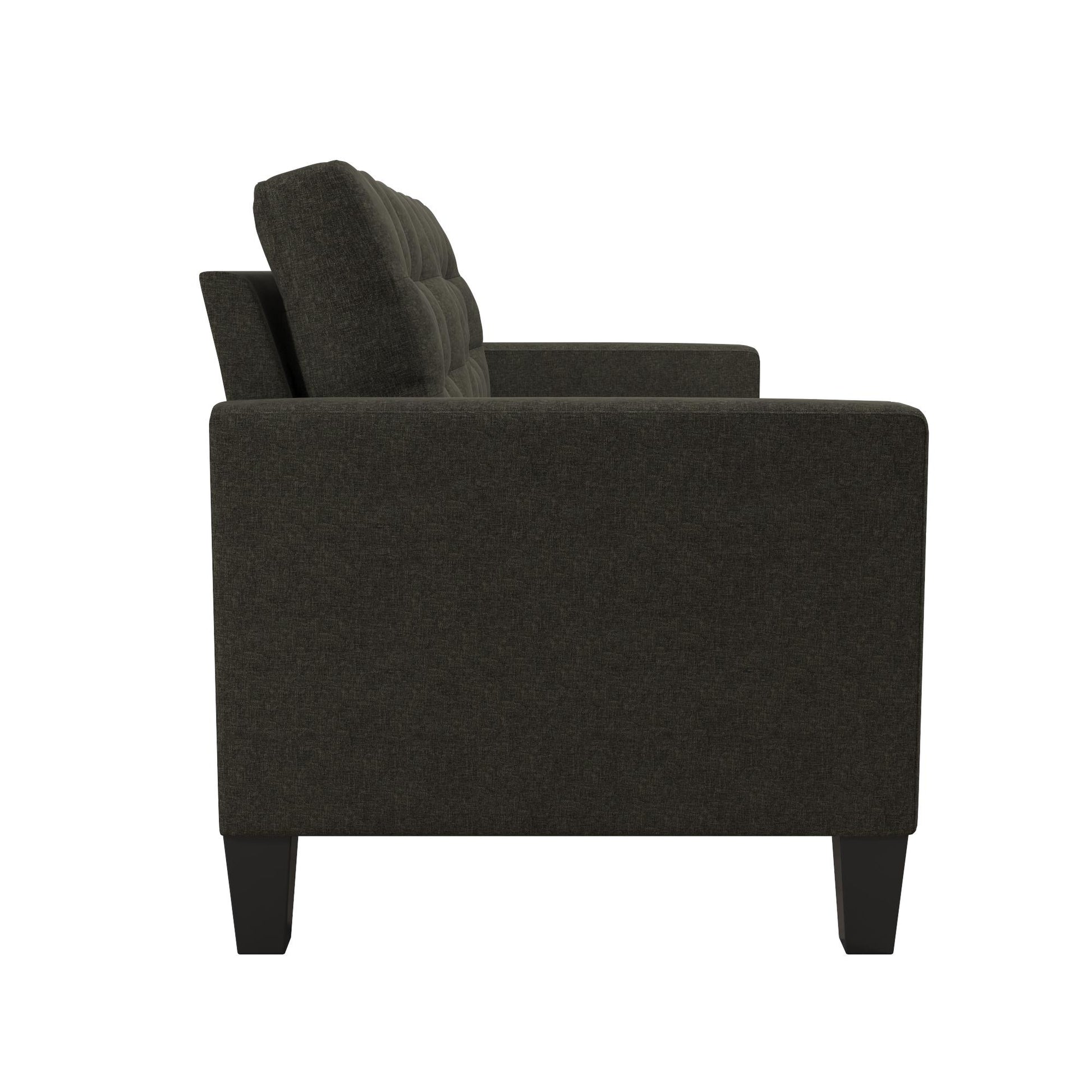 Emily Upholstered Sofa Couch with Deep Tufted Cushions - Gray