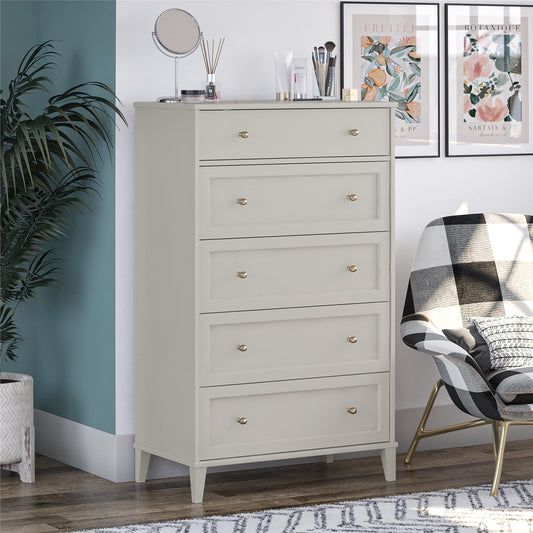 Monticello 5 Drawer Dresser - Sharkey Grey