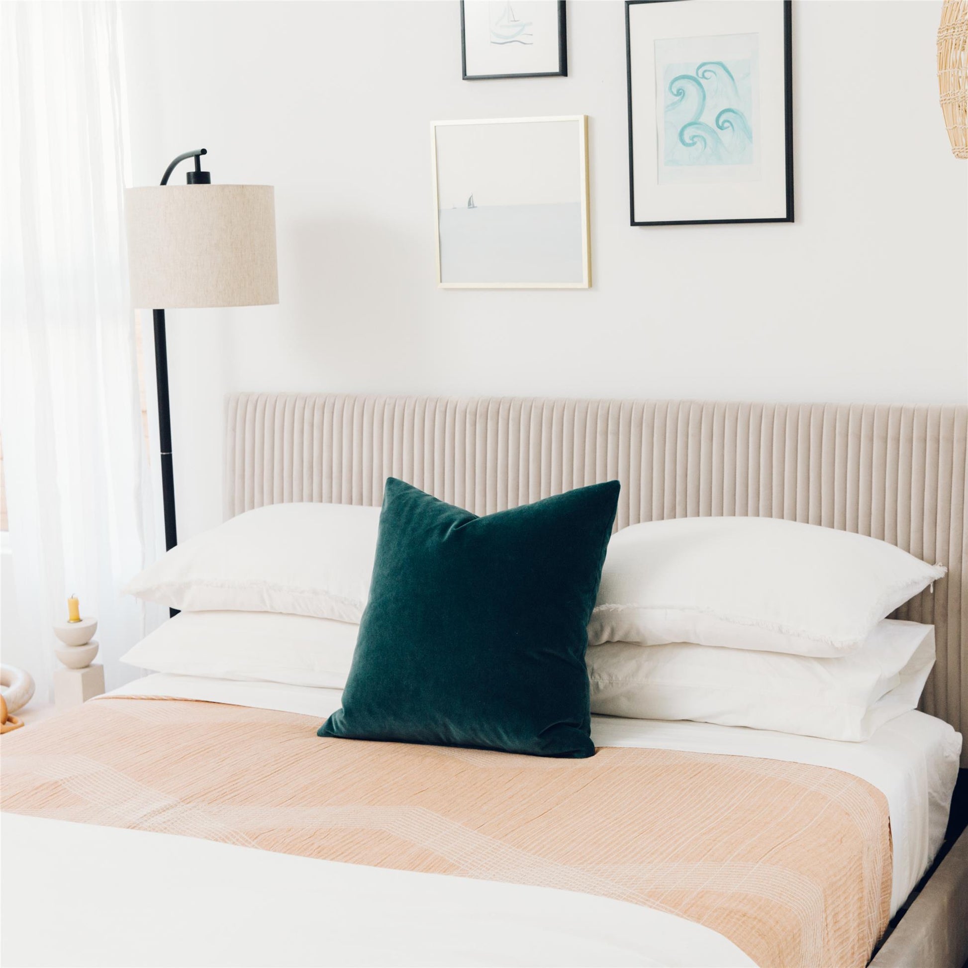 Daphne Upholstered Bed - Light Gray - Full
