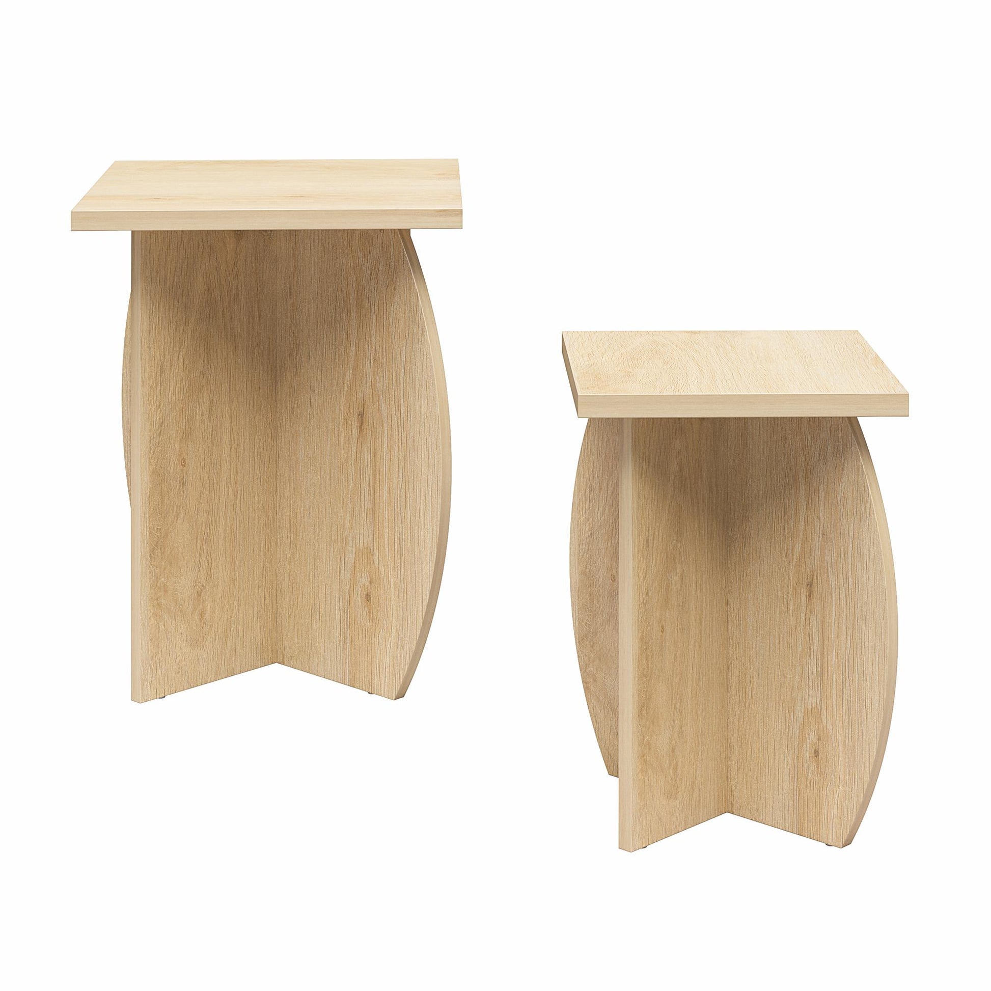 Voler Set of 2 Nesting End Tables, Light Oak - Blonde Oak