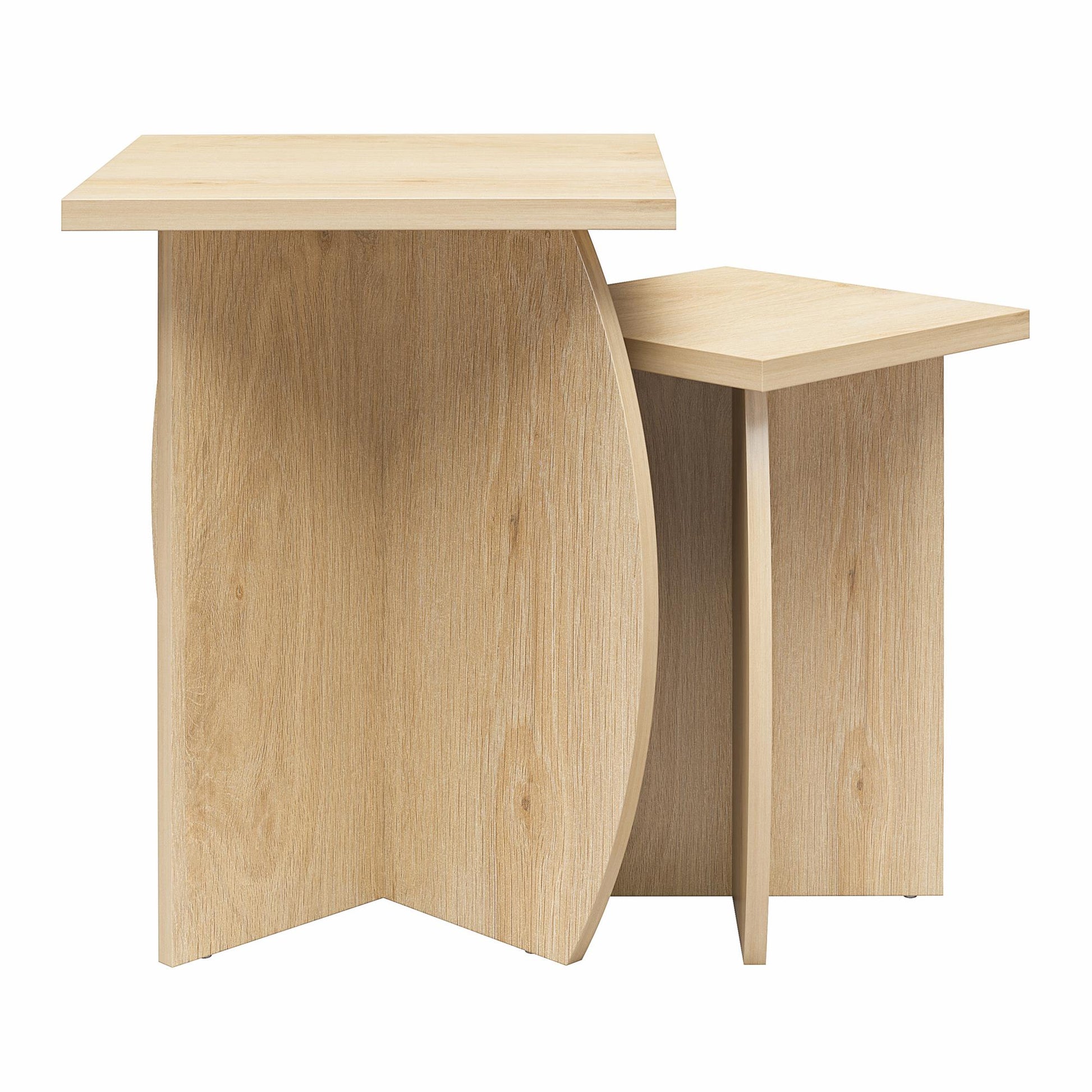 Voler Set of 2 Nesting End Tables, Light Oak - Blonde Oak