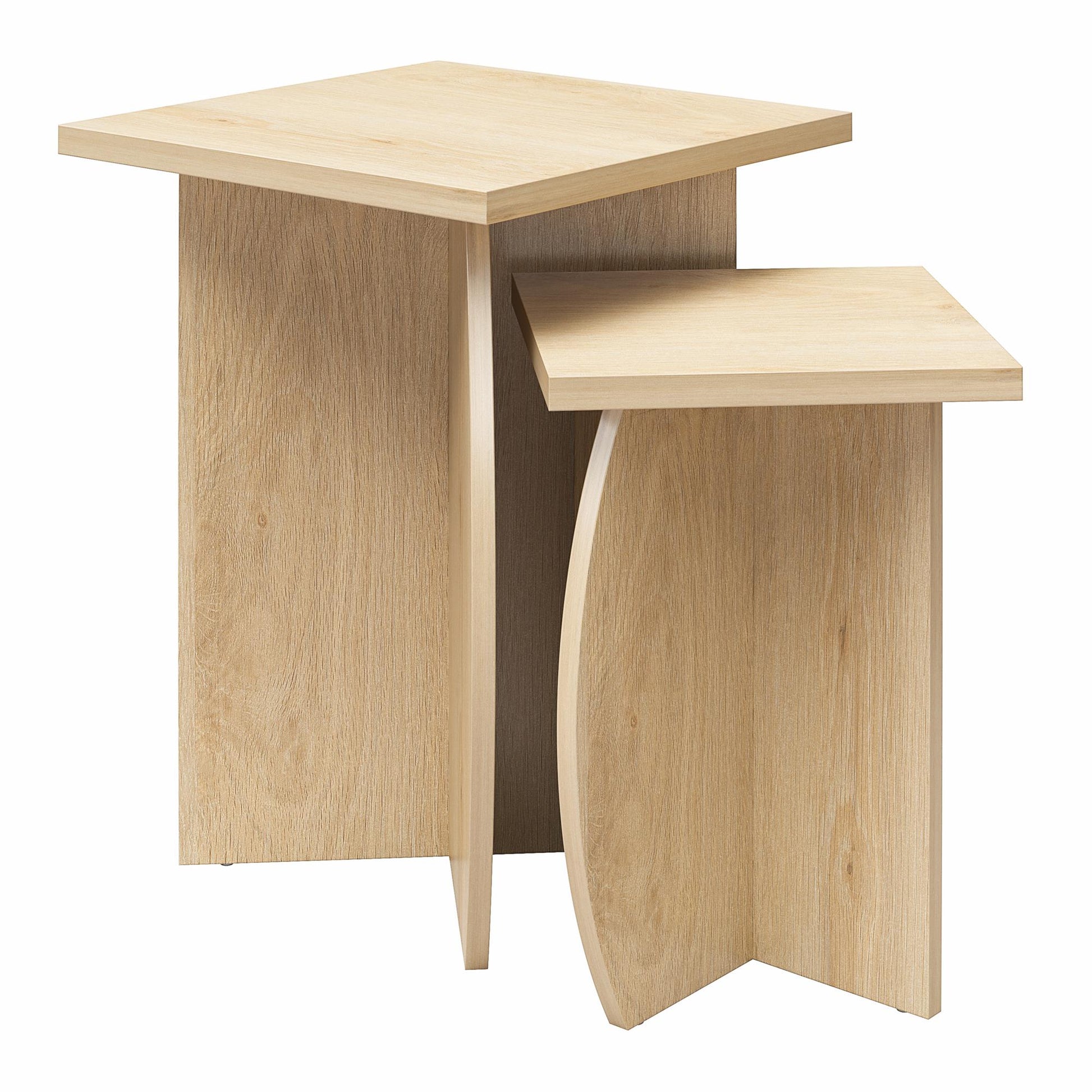 Voler Set of 2 Nesting End Tables, Light Oak - Blonde Oak