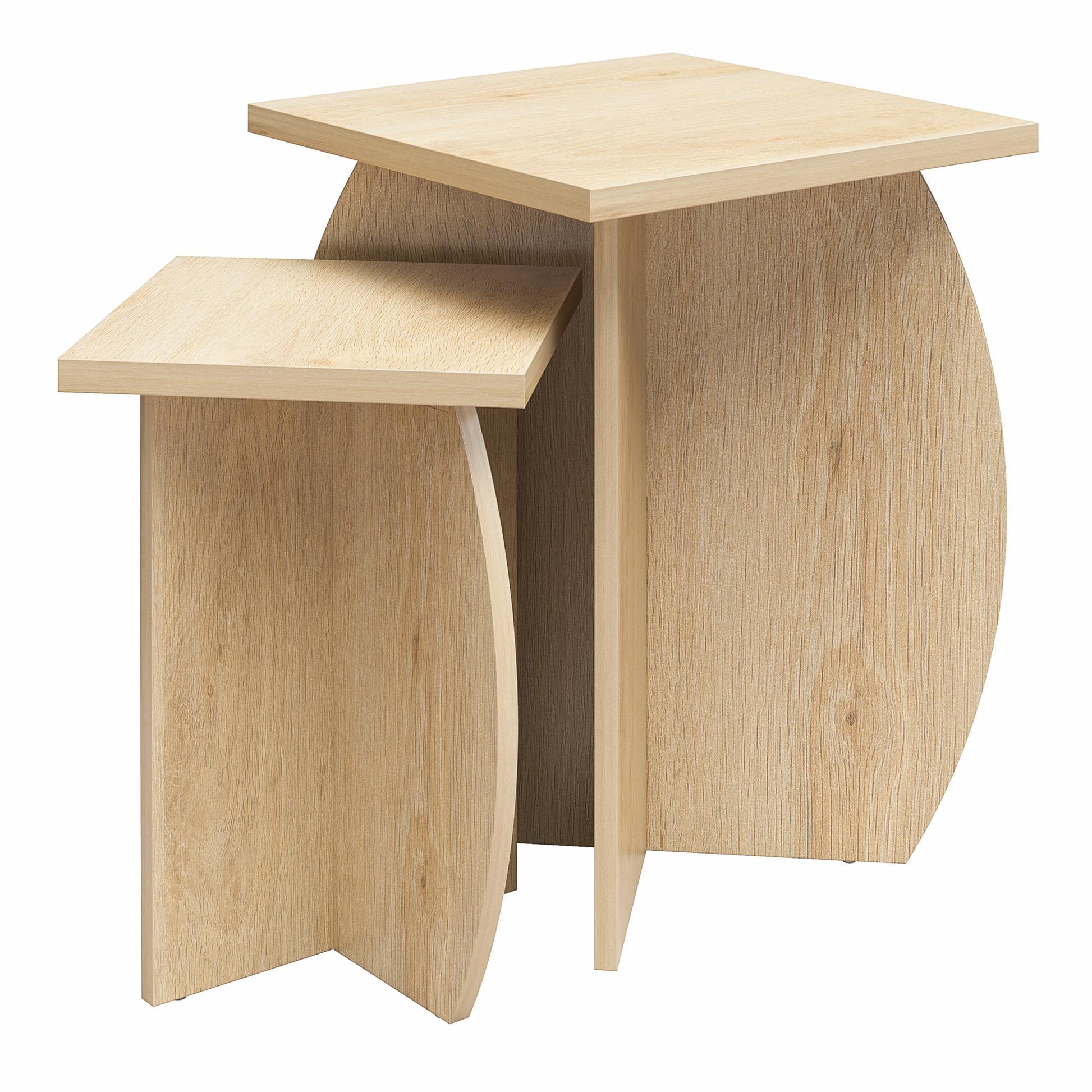 Voler Set of 2 Nesting End Tables, Light Oak - Blonde Oak