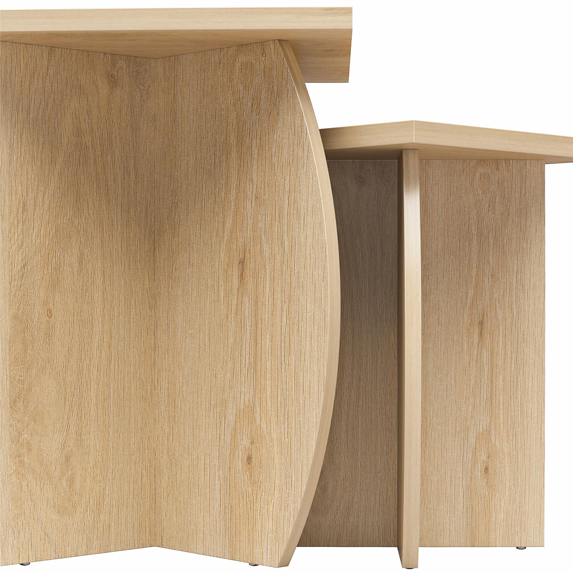 Voler Set of 2 Nesting End Tables, Light Oak - Blonde Oak