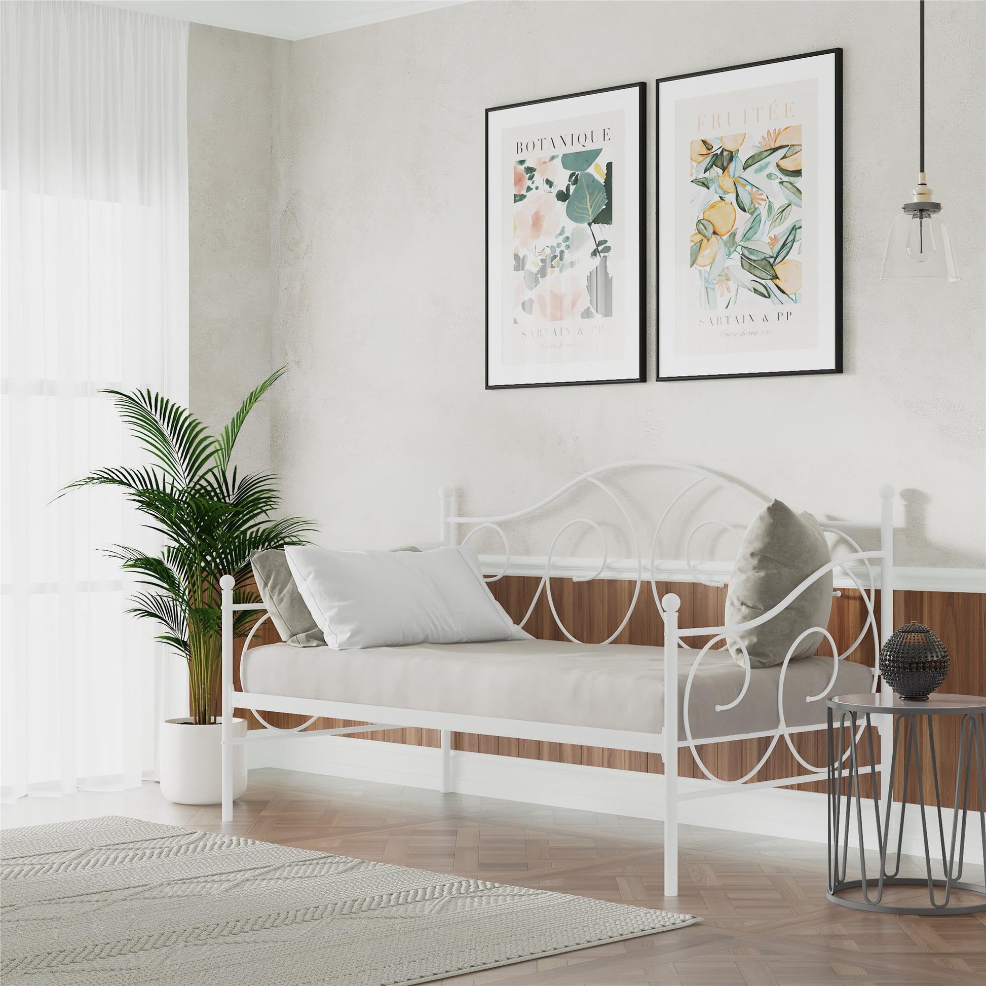 Victoria Metal Daybed with 15 Inch Clearance for Storage - White - Twin