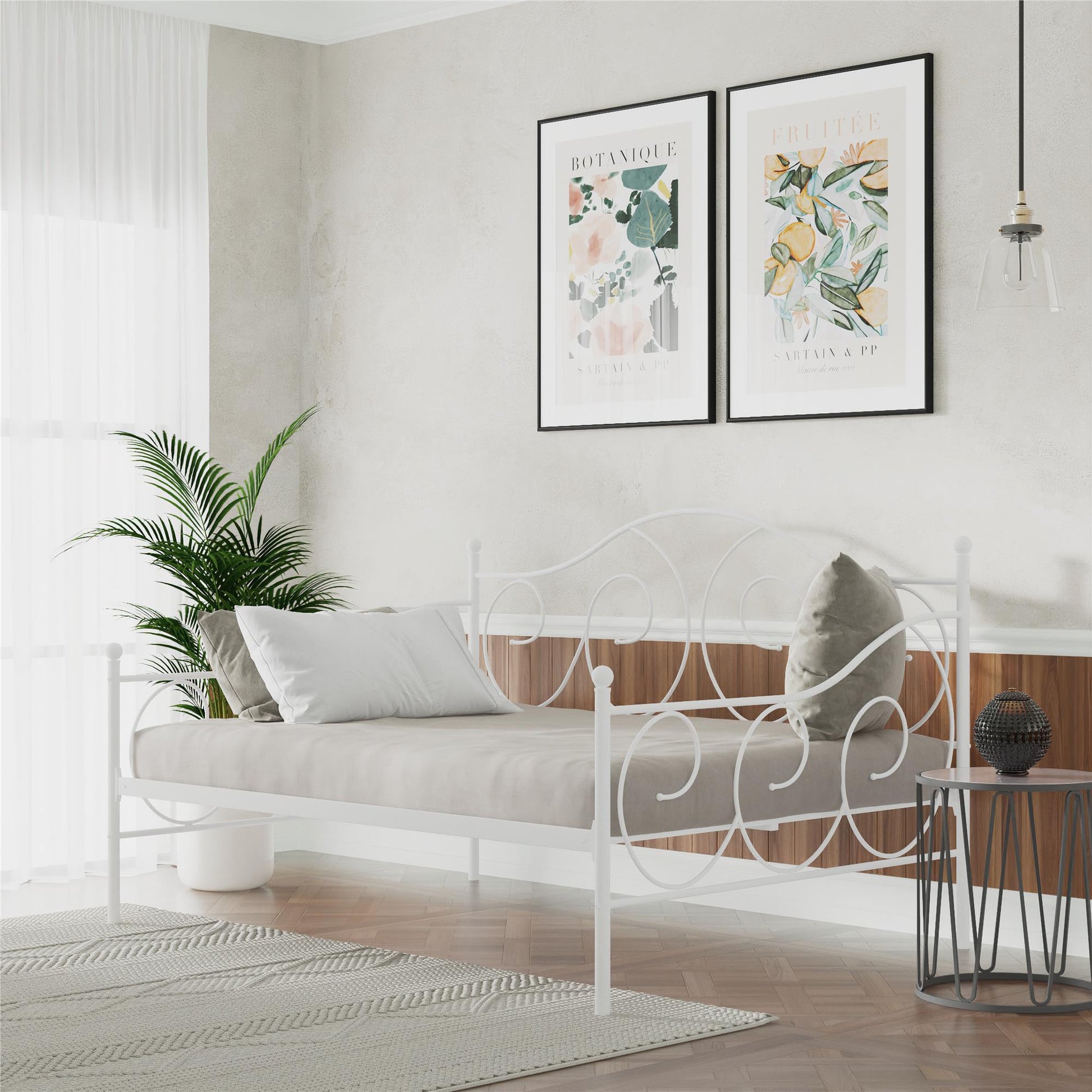 Victoria Metal Daybed with 15 Inch Clearance for Storage - White - Full