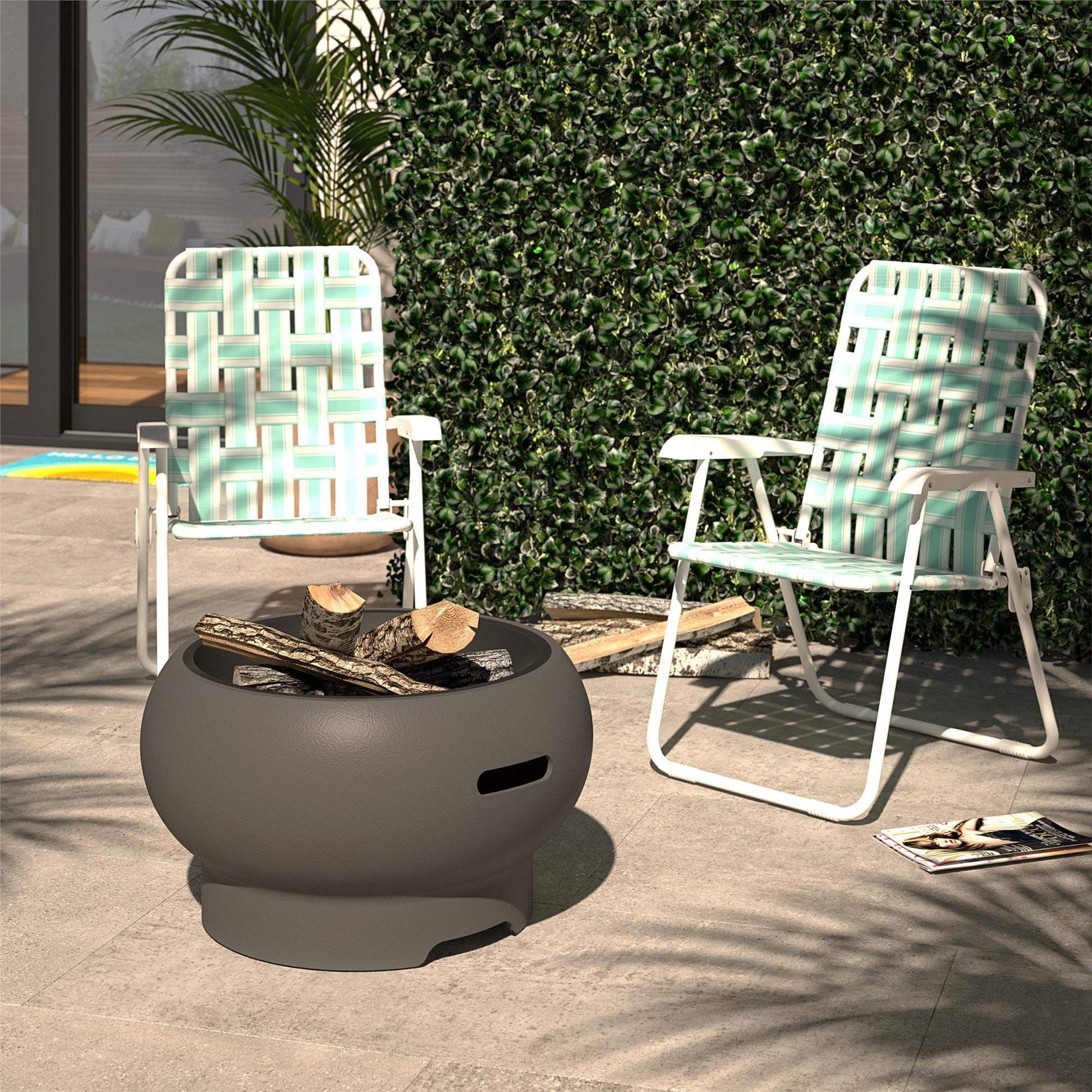 Novogratz Poolside Gossip Collection, Priscilla Folding Chairs, 2-Pack, Aqua Haze - Aqua Haze - 2-Pack