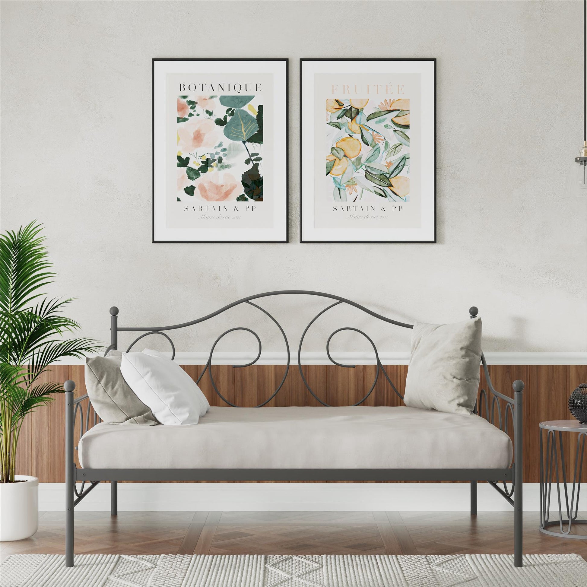 Victoria Metal Daybed with 15 Inch Clearance for Storage - Pewter - Full