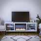 Finley 70" Fireplace TV Stand, White - White