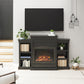 Lamont Mantel Fireplace with Side Shelves and 26 Inch Fireplace Insert - Black