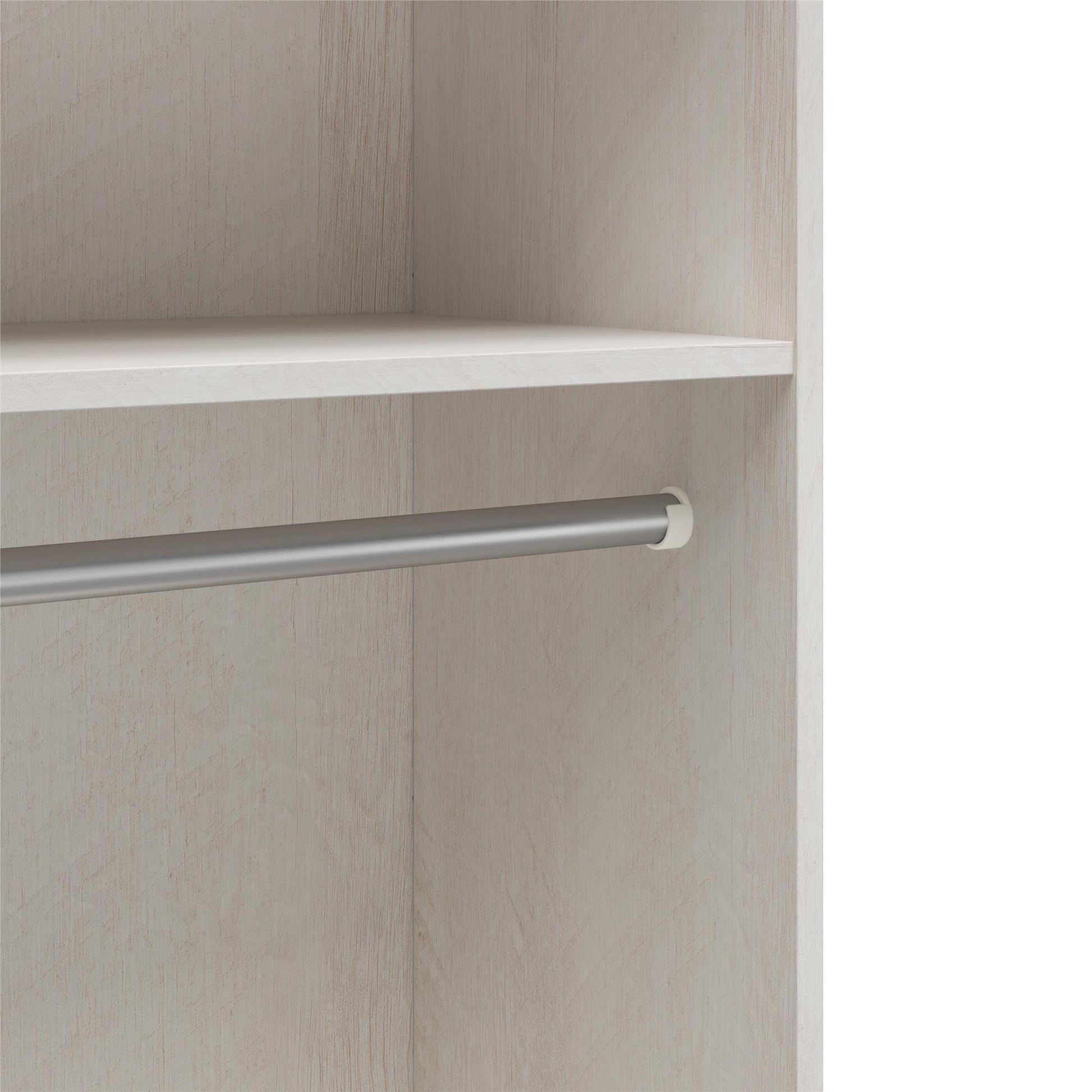 Elba Open Shelf and Hanging Clothing Rod Modular Closest Unit - Ivory Oak