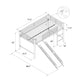 Laurie Junior Loft Bed with Metal Frame and Built-In Slide - Silver / Blue - Twin