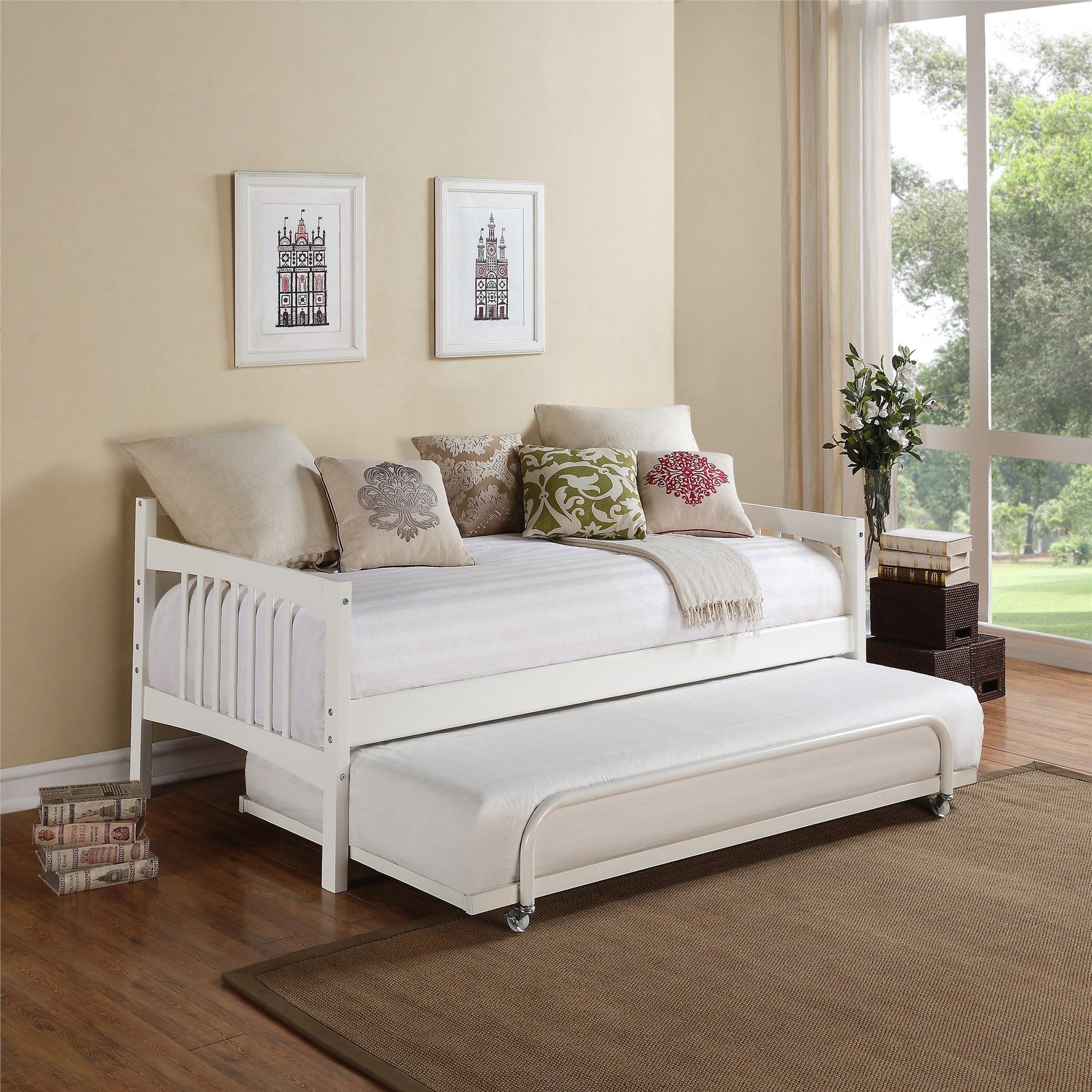 Kayden Wood Daybed with Slats - White