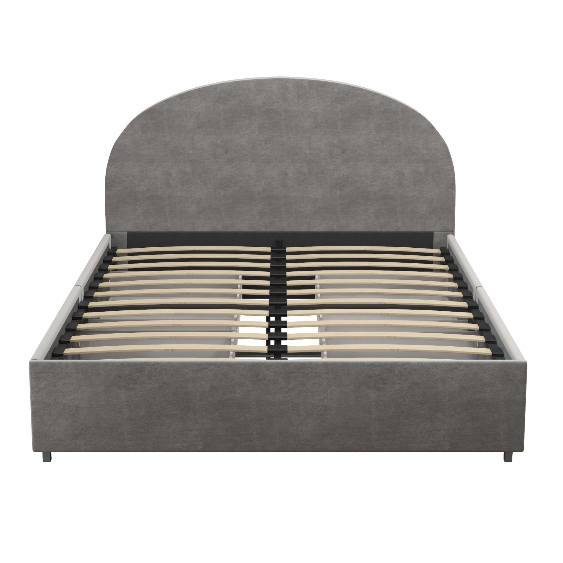 Moon Upholstered Bed with Storage - Light Gray - Full