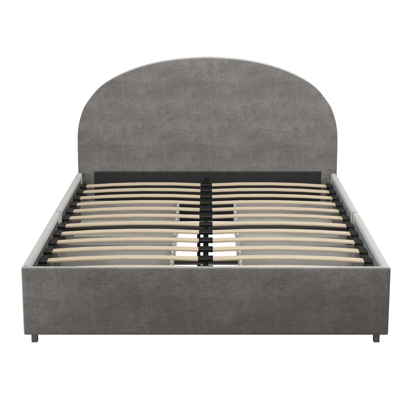 Moon Upholstered Bed with Storage - Light Gray - Queen