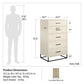 Kelly 5 Drawer Dresser, Faux Rattan & Black Oak - Black Oak