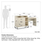 Kelly 3 in 1 Media Dresser and Desk Combo, Ivory Oak - Ivory Oak