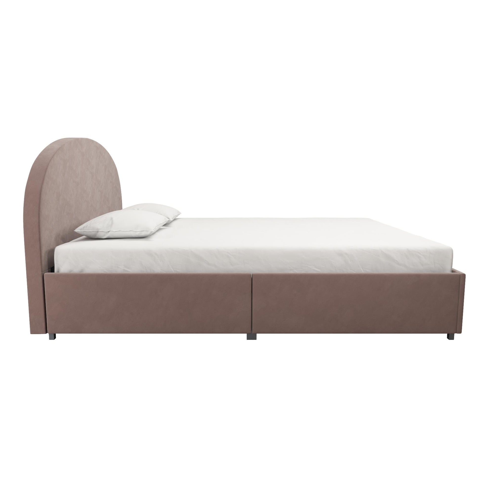 Moon Upholstered Bed with Storage - Blush - Full