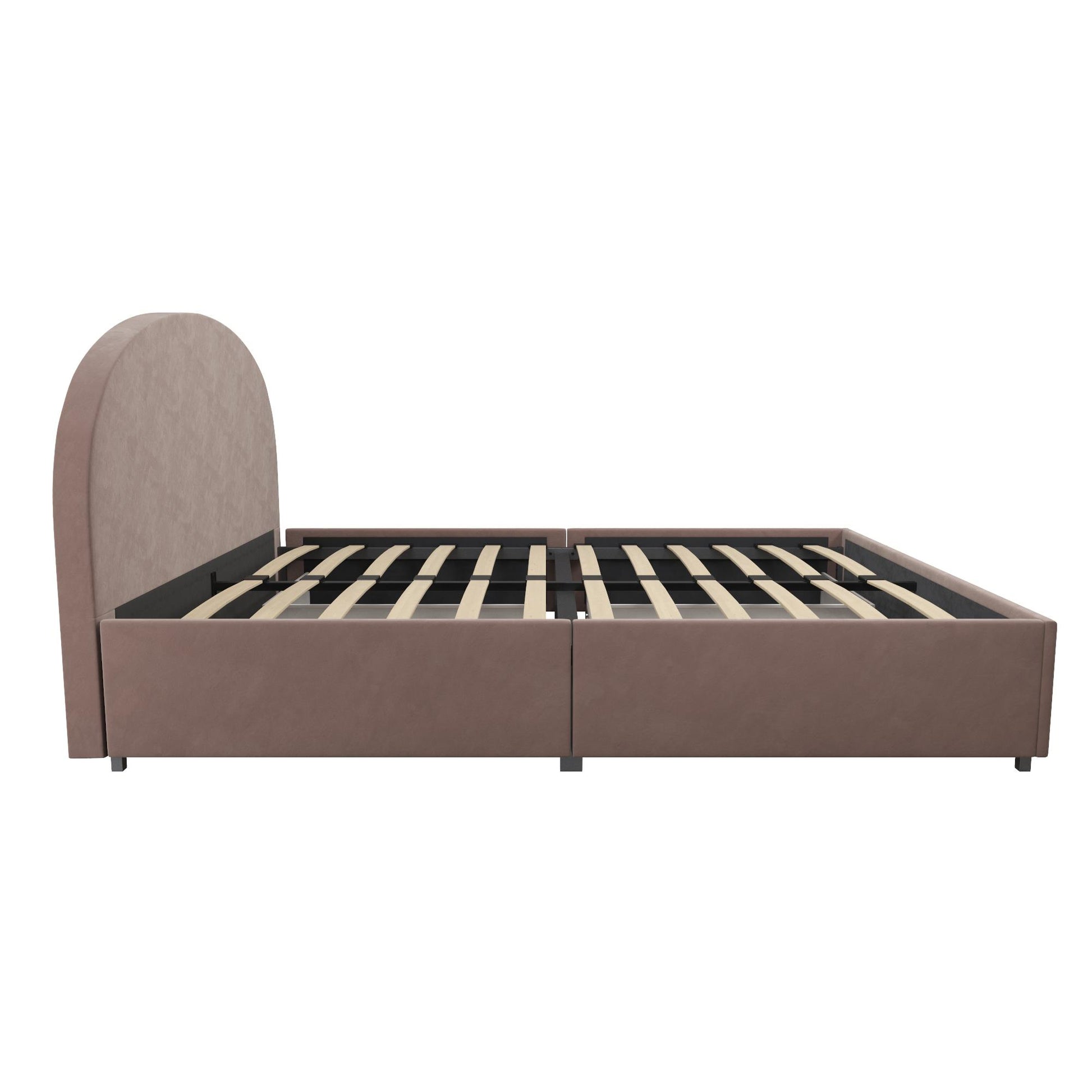 Moon Upholstered Bed with Storage - Blush - Full