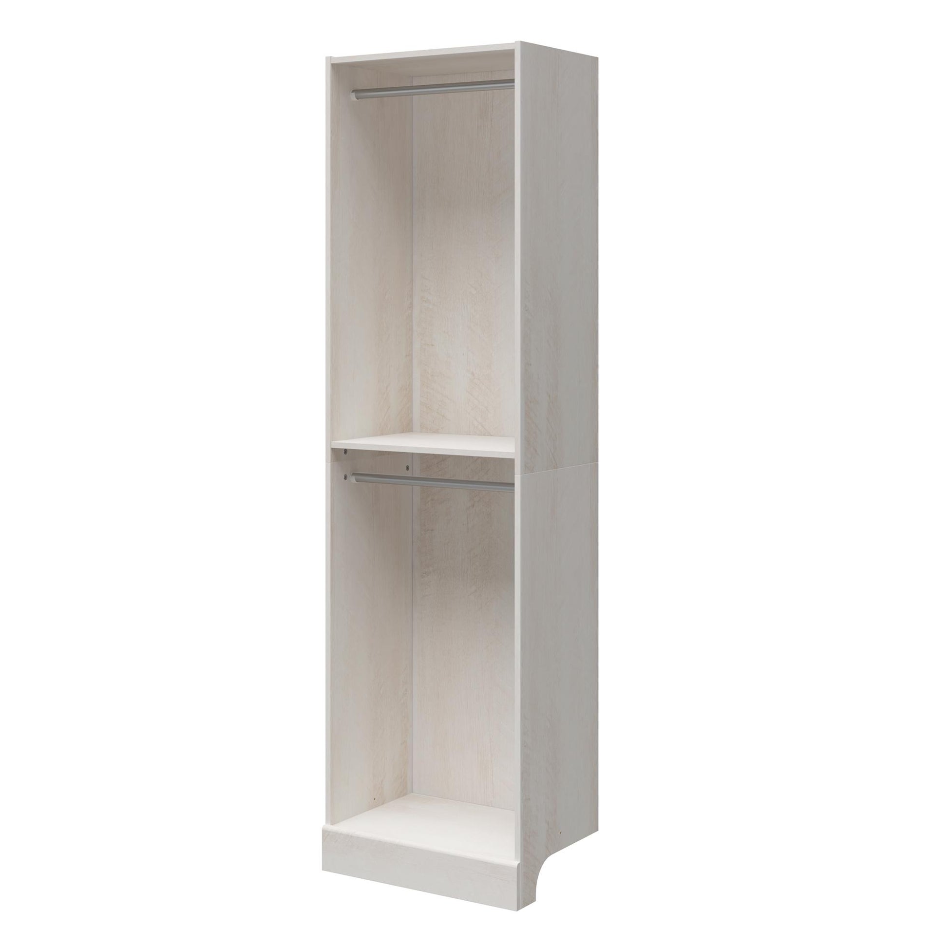 Elba Open Shelf and Hanging Clothing Rod Modular Closest Unit - Ivory Oak