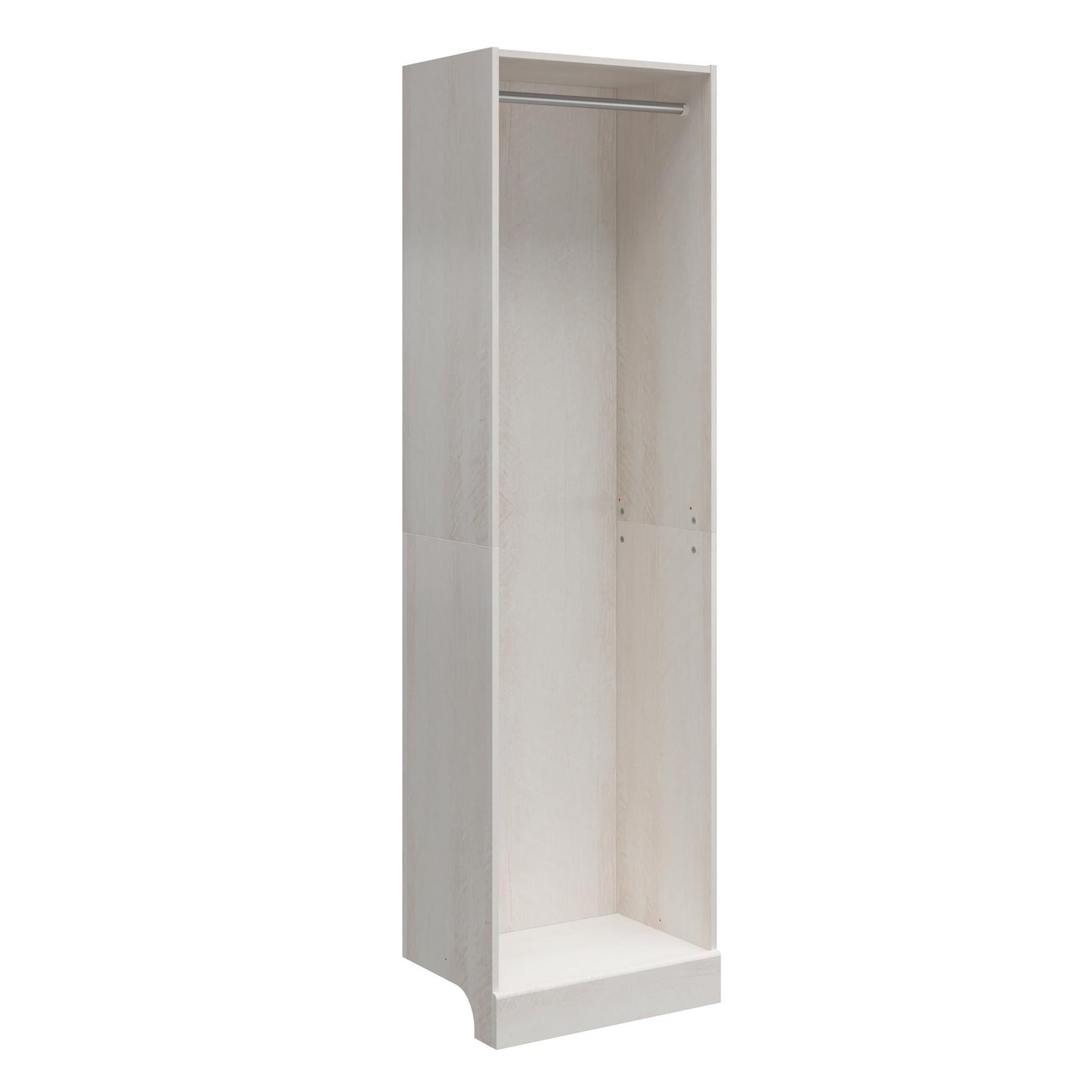 Elba Open Shelf and Hanging Clothing Rod Modular Closest Unit - Ivory Oak