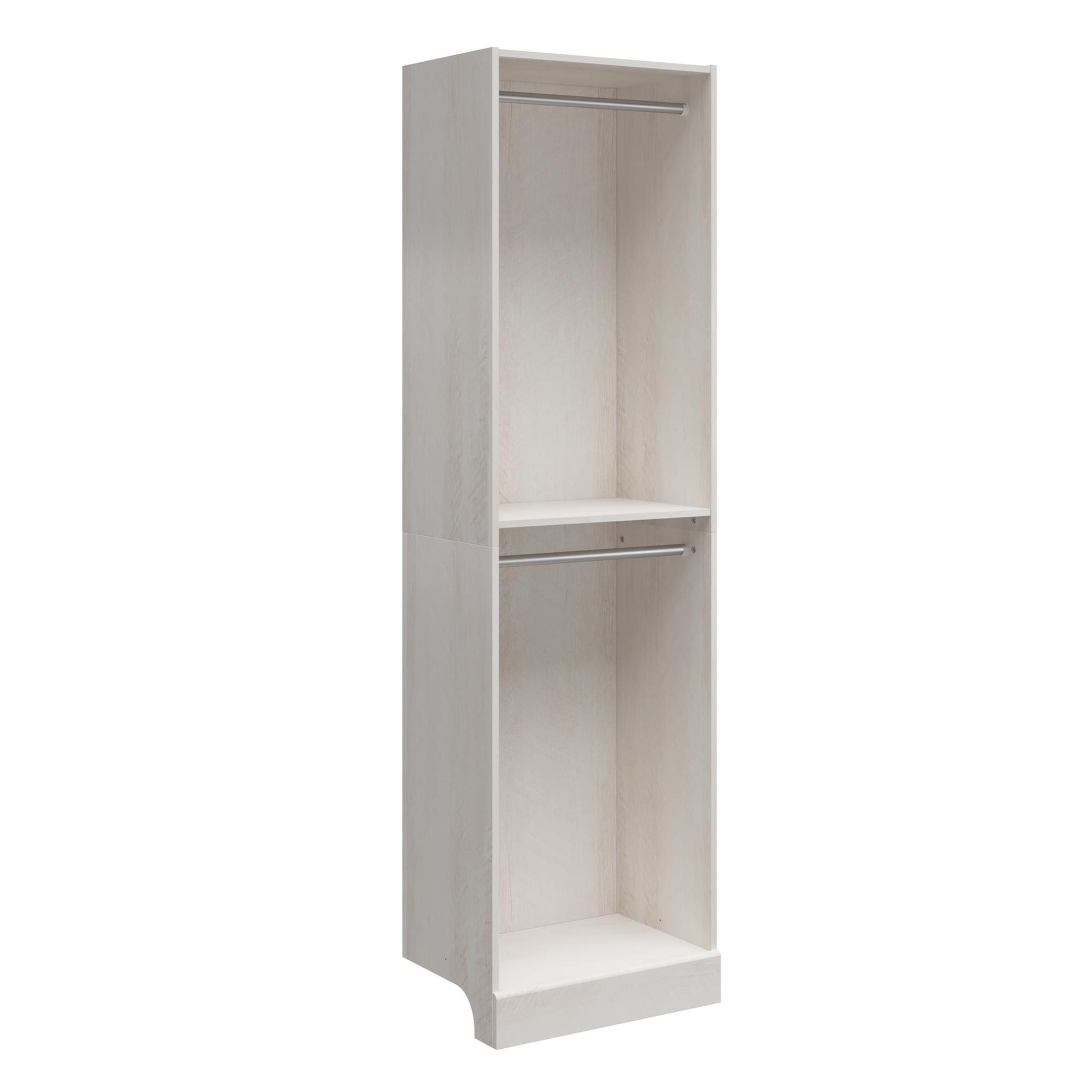 Elba Open Shelf and Hanging Clothing Rod Modular Closest Unit - Ivory Oak