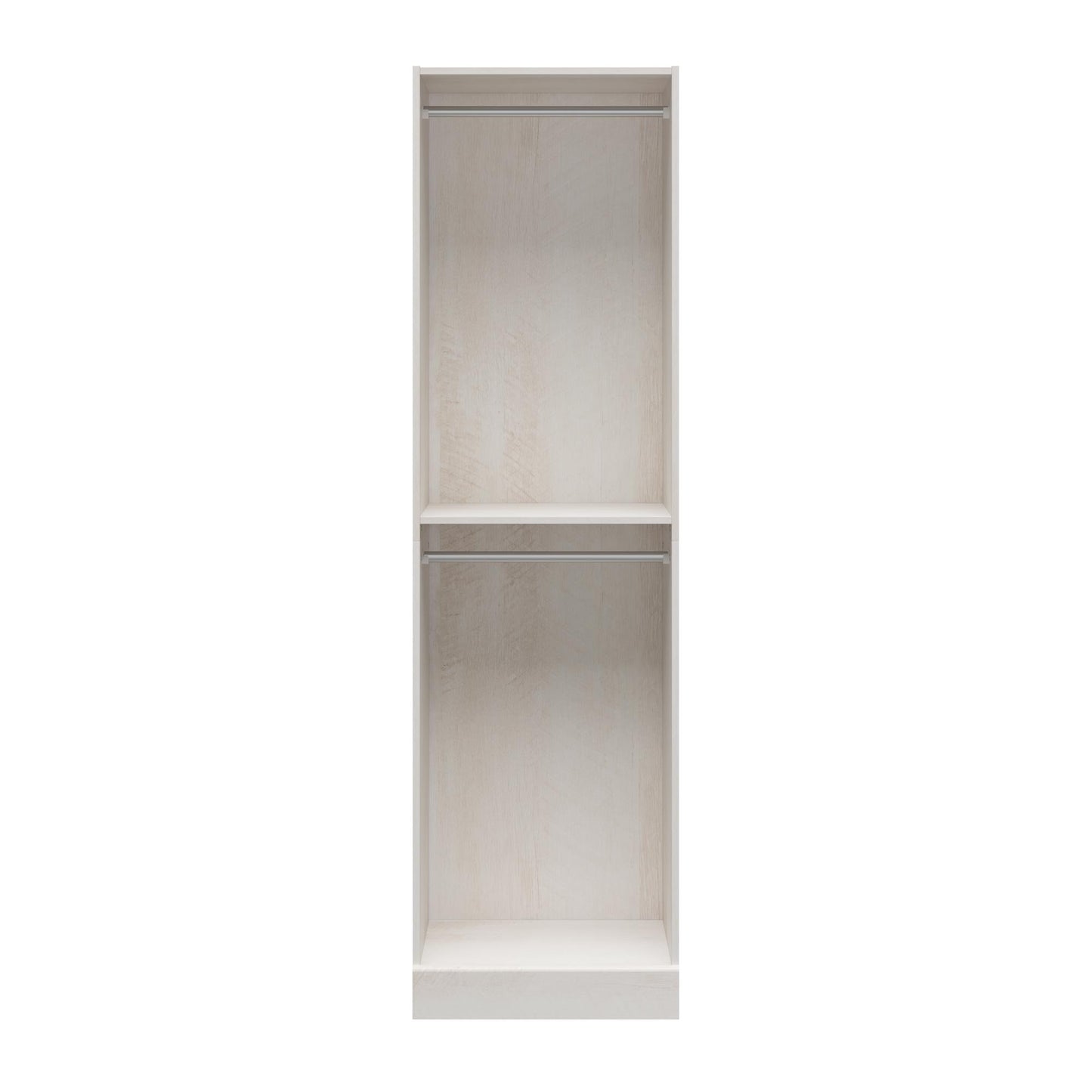 Elba Open Shelf and Hanging Clothing Rod Modular Closest Unit - Ivory Oak