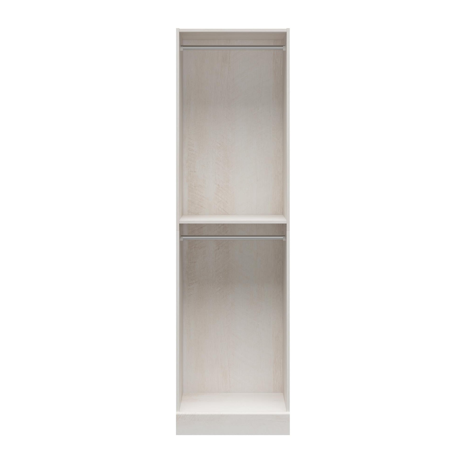 Elba Open Shelf and Hanging Clothing Rod Modular Closest Unit - Ivory Oak
