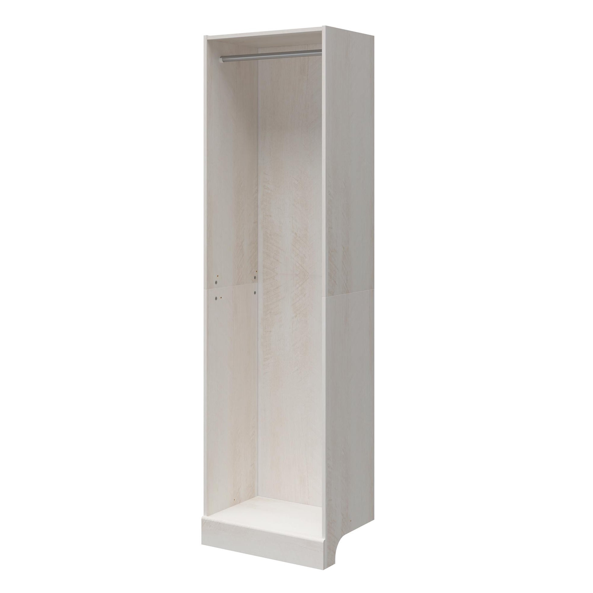 Elba Open Shelf and Hanging Clothing Rod Modular Closest Unit - Ivory Oak
