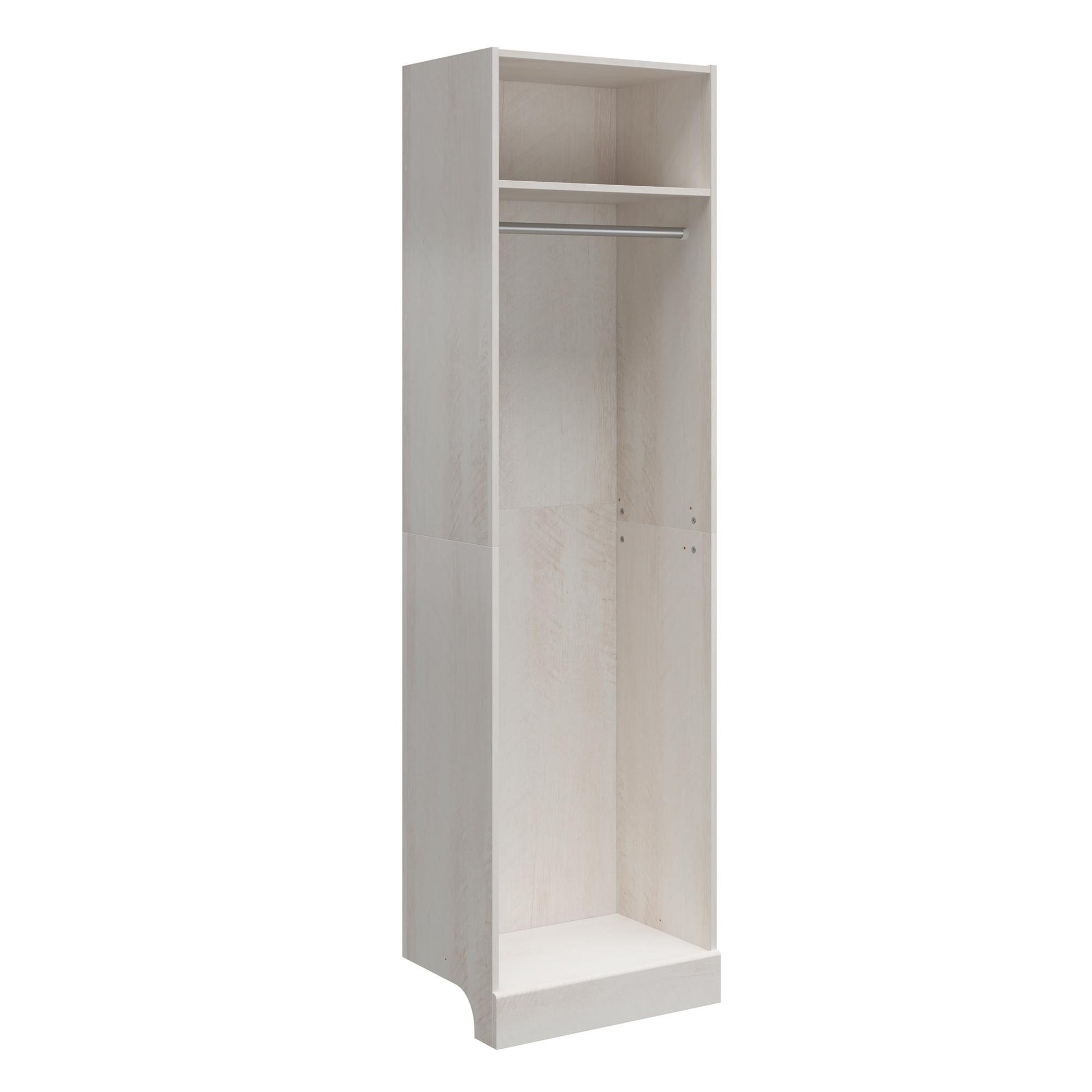 Elba Open Shelf and Hanging Clothing Rod Modular Closest Unit - Ivory Oak
