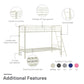Dusty Twin over Twin Metal Bunk Bed with Slanted Front Ladder and Guardrails - White - Twin-Over-Twin
