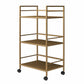 Helix 3 Shelf Metal Rolling Utility Cart, Gold - Gold