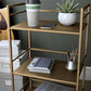 Helix 3 Shelf Metal Rolling Utility Cart, Gold - Gold