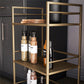 Helix 3 Shelf Metal Rolling Utility Cart, Gold - Gold