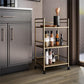 Helix 3 Shelf Metal Rolling Utility Cart, Gold - Gold