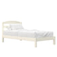 Braylon Twin Sized Wooden Bed Frame with Wood Slats - White