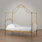 Monarch Hill Clementine Canopy Bed with Linen Headboard and Footboard - Gold - Twin