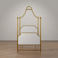 Monarch Hill Clementine Canopy Bed with Linen Headboard and Footboard - Gold - Twin