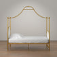 Monarch Hill Clementine Canopy Bed with Linen Headboard and Footboard - Gold - Twin